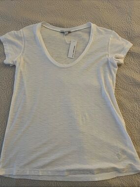 James Perse White Short Sleeve Scoop Neck T Shirt | Size 1 Small | NWT